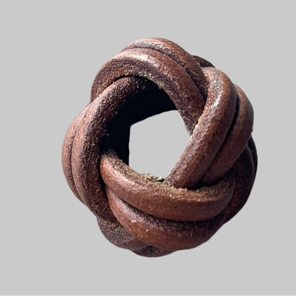 Vintage Turks Knot Boy Scout Hand Woven Wicker Neckerchief Slide - Picture 1 of 5